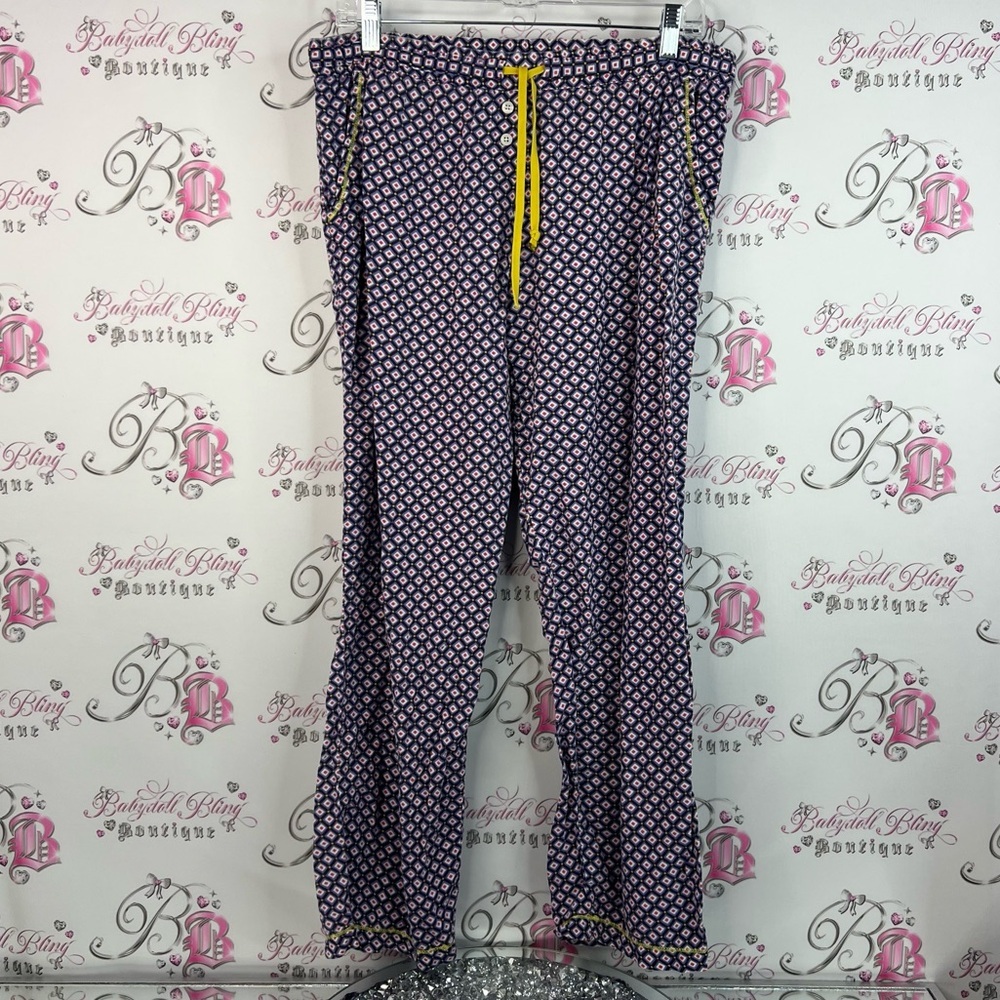 DKNY pants stretchy purple Geometric Patterned Pants with Pink and Yellow